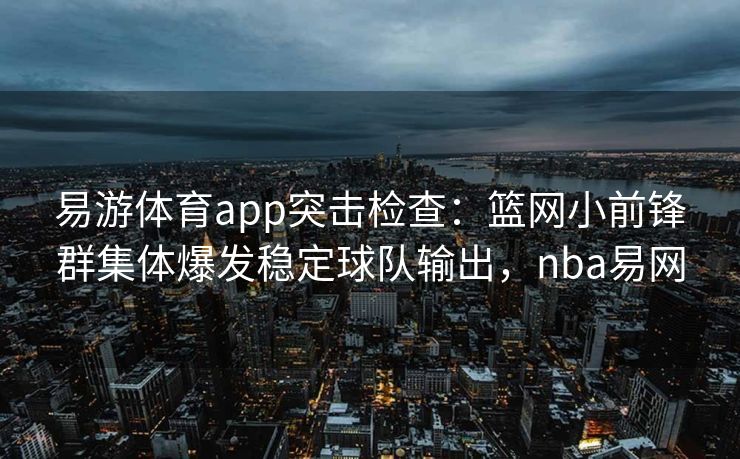 易游体育app突击检查：篮网小前锋群集体爆发稳定球队输出，nba易网