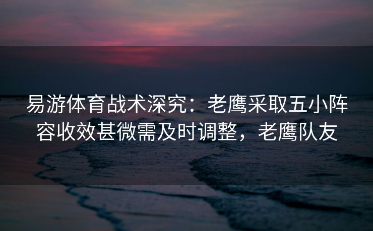 易游体育战术深究：老鹰采取五小阵容收效甚微需及时调整，老鹰队友  第2张